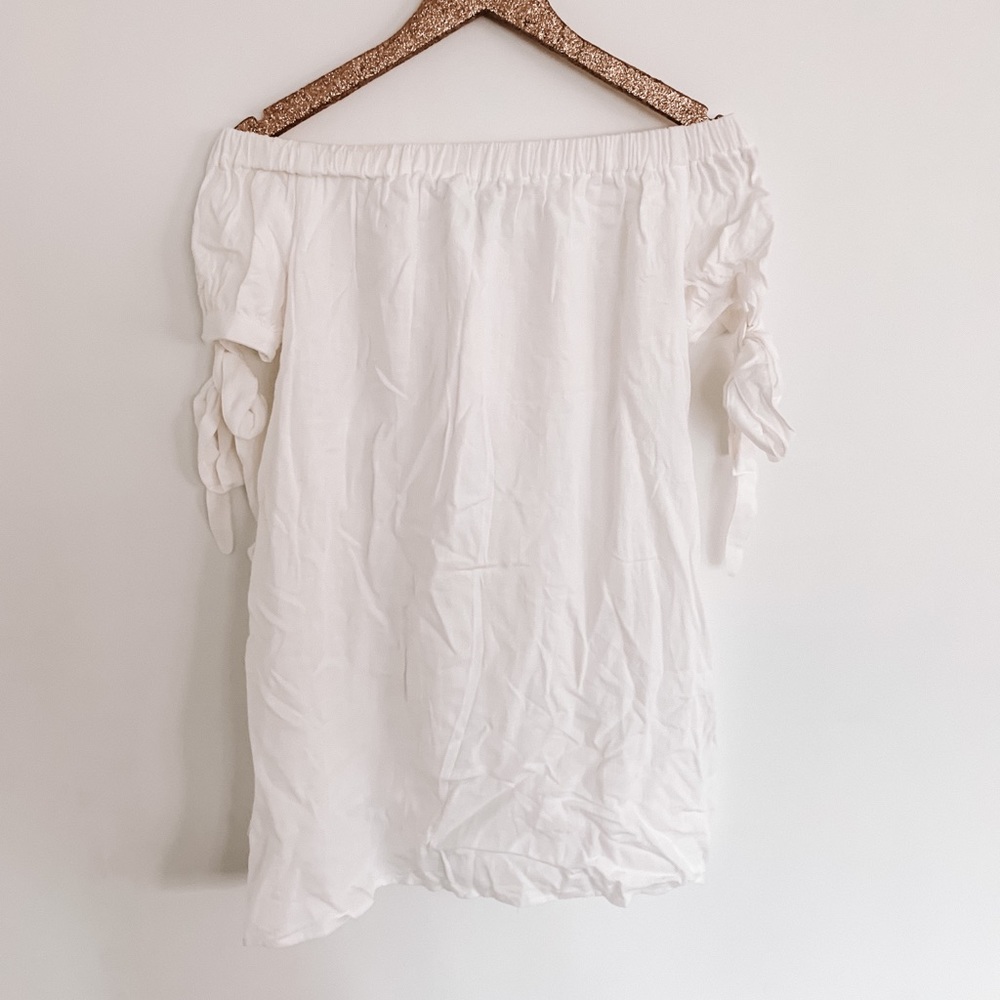 Lulu’s white off the shoulder dress